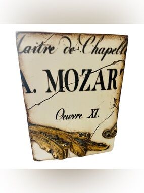 Sid Dickens T-142 Mozart Memory Block Retired 2010 Wall Plaque Gold Accent Tile